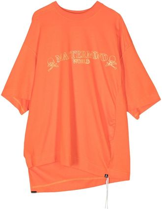 MASTERMIND WORLD logo-print cotton T-shirt - men - Cotton - M - Orange