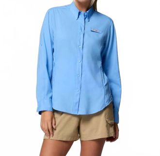 Columbia Pfg Tamiami Ii Long Sleeve Shirt In White Cap