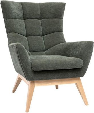 Miliboo Miliboo - Poltrona scandinava effetto velluto kaki e legno brody