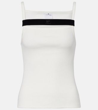 Courr&egrave;ges Courr&egrave;ges Tank top acanalado de algod&oacute;n
