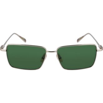 Ferragamo Gancini Evolution 57mm Rectangular Sunglasses in Light Gold/green at Nordstrom Rack