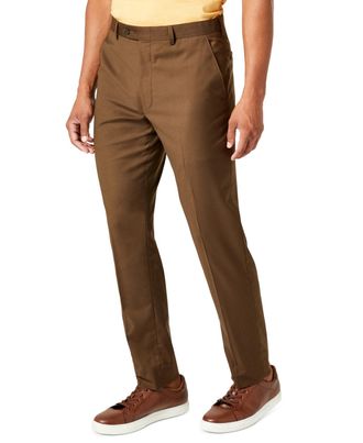 Sean John Mens Classic Fit Brown Suit Pants