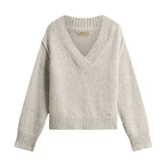 Woolrich V-neck Truien - Dames - V-hals truien - Grijs - L - Katoen - Truien & Vesten