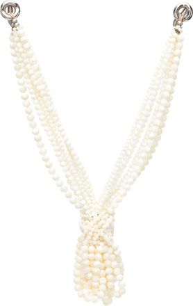 Giorgio Armani 2000s faux-pearl knot necklace - women - Agate/Metal - One Size - White