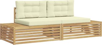 vidaXL 2 Uds. Conjunto De Sof&aacute;s De Exterior Blanco Vidaxl