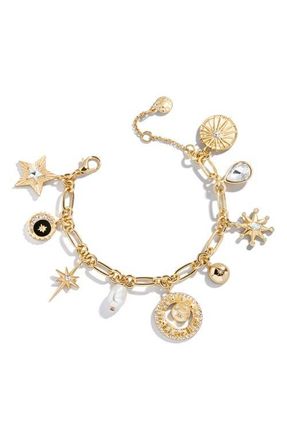 BaubleBar Cressida Celestial Charm Bracelet in Gold/Clear at Nordstrom