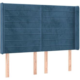 vidaXL Vidaxl - Cabecero Con Orejas De Terciopelo Azul Oscuro 147x16x118/128 Cm