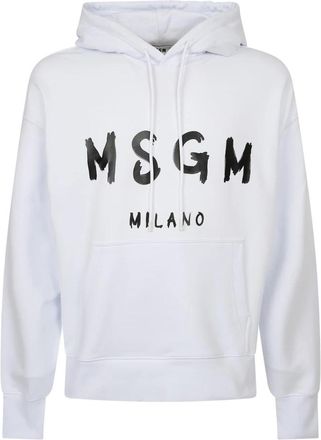 Msgm Katoenen Sweatshirt - Heren - Hoodies - Wit - L - Katoen - Hoodies & sweatvesten
