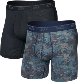 Saxx Mens Quest Quick-Dry Boxer Briefs - Package of 2 Black XXL