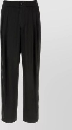 Giorgio Armani viscose wide leg trousers pleated pockets