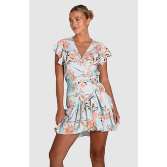 Belle & Bloom Love Shack Mini Wrap Dress in Light Blue at Nordstrom, Size X-Small Au