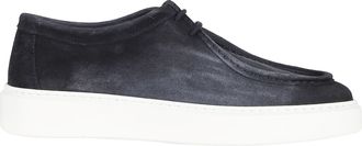 Doucal's Midnight Blue Sneaker Chukka Moc-Stitching Calfskin Suede Boots