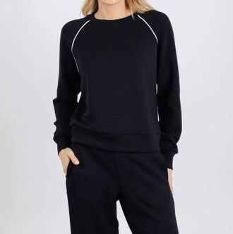 Elliott Lauren Comfort Zone Raglan Sleeve Pullover Sweater In Black