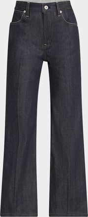 Jil Sander Mid-Rise Kickflare Ankle Denim Trousers