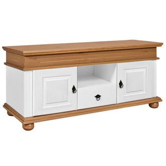 M&S Collection Mobile Porta Tv Con 2 Ante Cassetto Legno Bianco Rovere Da Soggiorno
