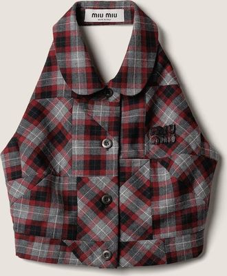 Miu Miu Tartan patchwork top