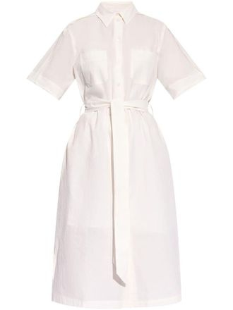 Maison Kitsun&eacute; belted cotton shirtdress - White