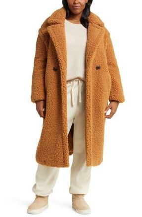 UGG Gertrude Double Breasted Teddy Coat in Che at Nordstrom Rack, Size X-Large