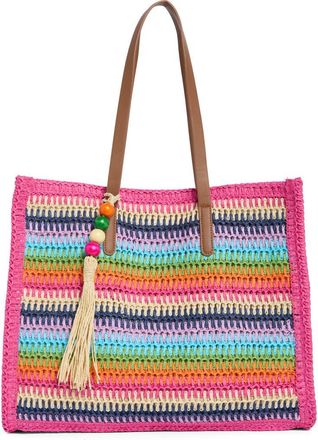 Dolce Vita Citrine Woven Straw Tote in Pink Multi at Nordstrom Rack