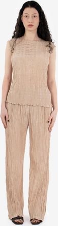 Alysi Pantaloni wrinkle cipria
