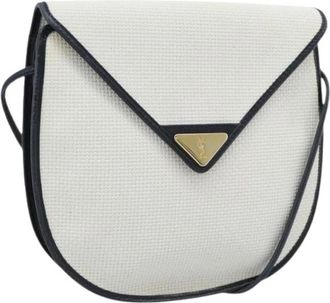 Saint Laurent Pre-owned Coated Canvas Shoulder Bag - Dames - Vintage Schoudertas - Wit - ONE Size - Leer - Vintage