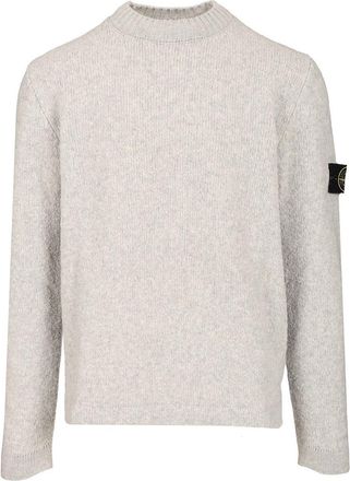 Stone Island Organic Cotton Crew Neck Sweater With English Ribs