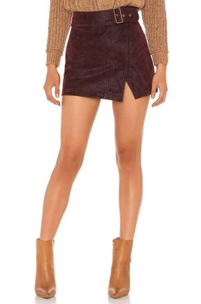 Free People Ari Wrap Skirt In Wine