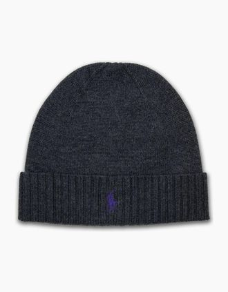 Polo Ralph Lauren Mens Polo Ralph Lauren Signature Pony Beanie Dark Grey - Size: OS