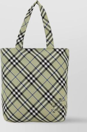 Burberry checked embroidered canvas tote bag