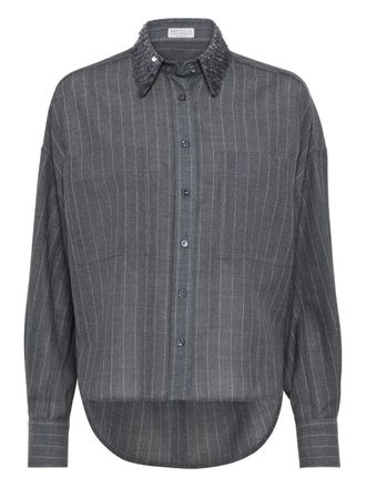 Brunello Cucinelli striped shirt - Grey