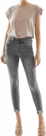 Kancan Gemma High Skinny Ankle Jean In Black/gray Wash