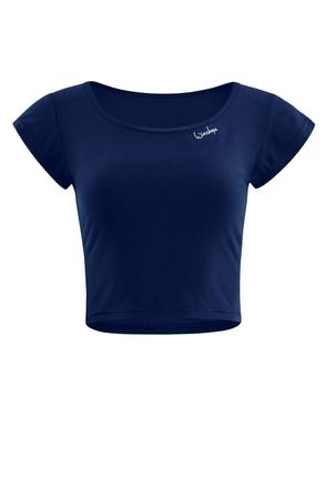Winshape Crop-Top WINSHAPE AET137LS, Damen, Gr. XXL, blau (dunkelblau), 85% Polyester, 15% Elasthan, Rundhals, Tops Crop-Top, Functional Light and Soft Cropped