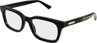 Gucci Gg 2249O Rechthoekig Montuur - Heren - Brillen - Zwart - 53 MM - Accessoires