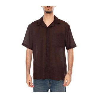 Only & Sons Kort Mouw Shirt - Heren - Korte mouwen Overhemden - Bruin - L - Katoen - Overhemden