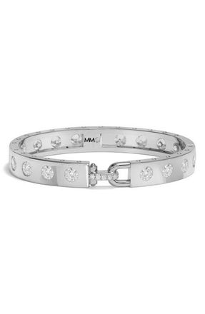 Melinda Maria Ashley Rodeo Lock Cubic Zirconia Cuff in Silver-White at Nordstrom, Size Medium