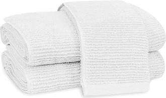 Matouk Aman Rib Cotton Washcloth in White at Nordstrom