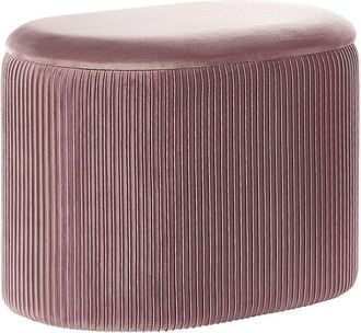 Beliani Beliani - Pouffe Glamour Pink Velvet Upholstery Storage Lid Richland