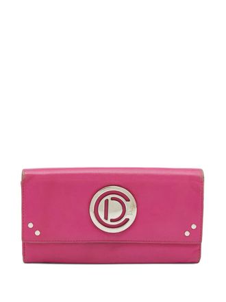 Dior Leren portemonnee met metalen logo - Roze