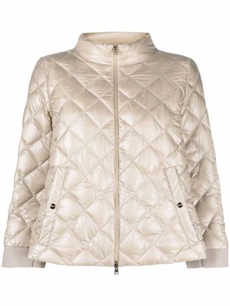 Herno diamond quilt down jacket - women - Polyamide/Polyamide/Feather Down - 46 - Neutrals