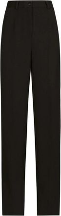 Dolce & Gabbana Zwarte Broek Stijlvol - Dames - Wijde Broeken - Zwart - S - Wol - Broeken
