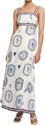 Kivari Alessia Maxi Dress In Cream Navy