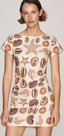Farm Rio Marine Shells 100% Linen Mini Dress