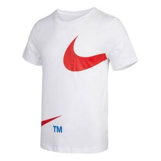 Nike Sportswear Large Logo Printing Round Neck Short Sleeve White DD3350-100