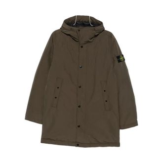 Stone Island Abrigo de Dobladillo Recto - Jackets - Hombre - Verde - XL