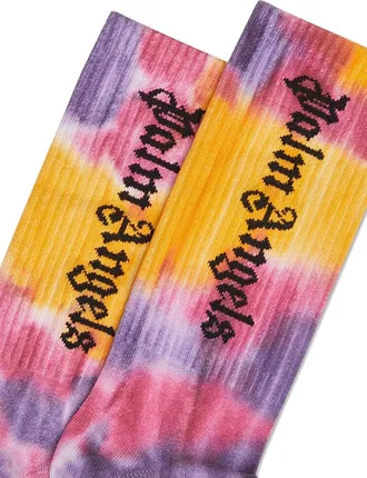 Palm Angels Logo-Print Cotton Socks - Pink
