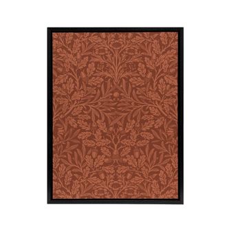 Artery8 Acorns & Oak Leaves Pattern Framed Canvas Wall Art Print W. Morris in Brown | Size: W24 x H32