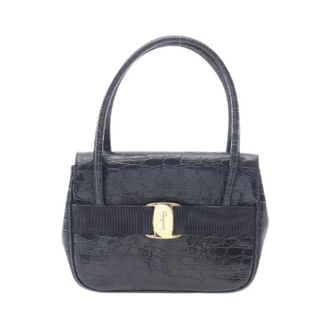 Ferragamo Pre-owned Handbags, female, Blue, Size: ONE SIZE Pre-owned Vara Leather Handbag