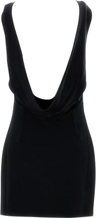 Andamane Carmen Mini Jurk - Dames - Korte kleedjes - Zwart - M - Leer - Kleedjes