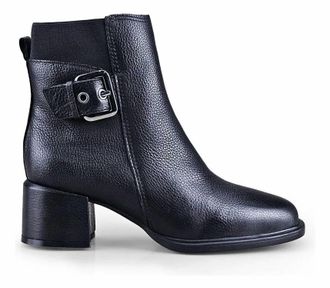 Bottero Womens Couro Burnish Preto Short Boot In Black
