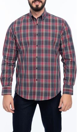 Vella Pais Plaid Cotton Slim Fit Button Down Shirt in Green Plaid at Nordstrom Rack, Size Xxx-Large